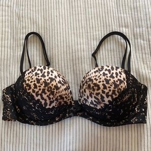 Victoria’s Secret Strapless Leopard Print Bra
